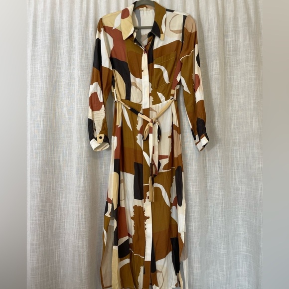 Whimsy Row long sleeve button-down collared maxi dress size medium - Picture 2 of 6